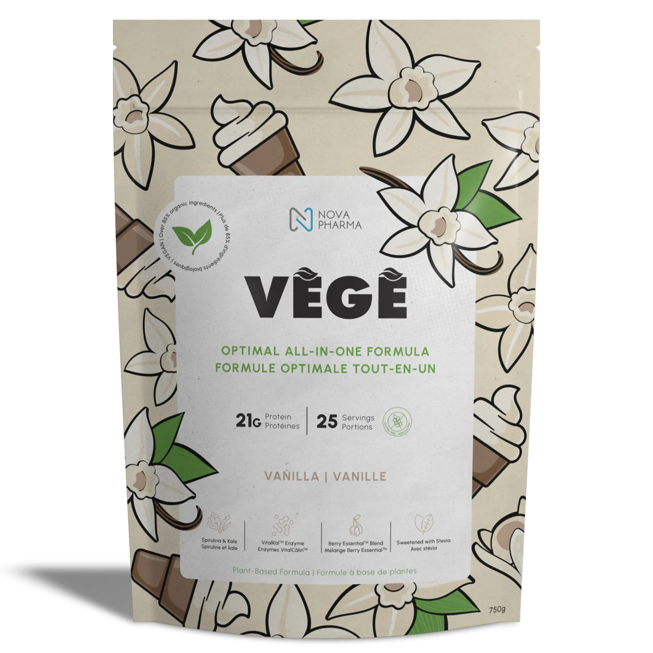 Nova Pharma - Protéine végétale biologique, 2 lbs