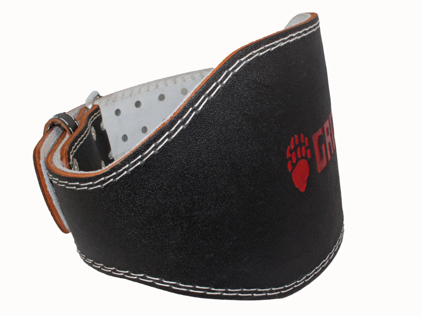 Grizzly Fitness Enforcer Ceinture de musculation rembourrée en cuir véritable pour homme et femme