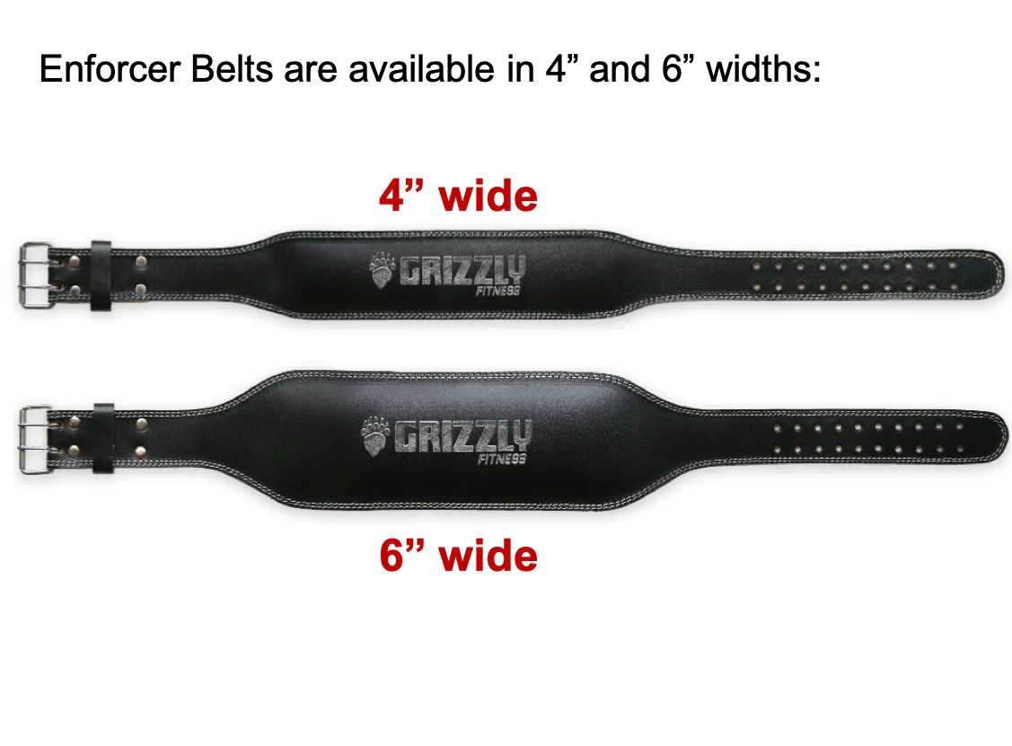 Grizzly Fitness Enforcer Ceinture de musculation rembourrée en cuir véritable pour homme et femme