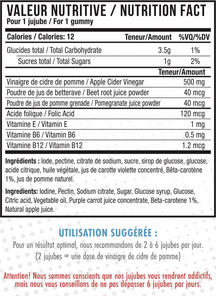 NOVA PHARMA - OXIA, Jujubes de Vinaigre de Cidre de Pomme, 60 Jujubes