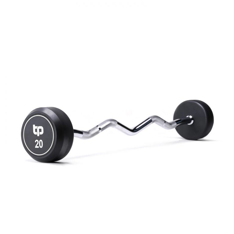 TP VIRGIN RUBBER EZ CURL FIXED BARBELL SET 20-110LBS