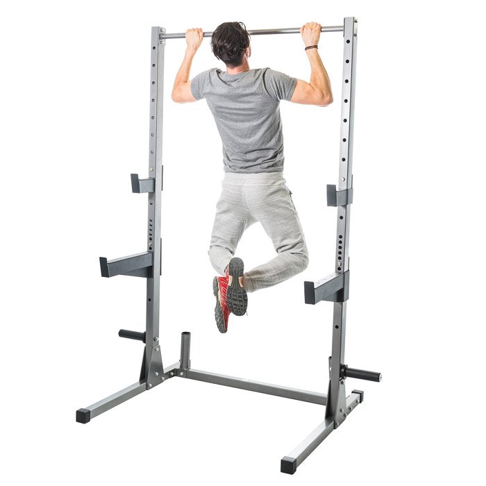 TP BASE SQUAT STAND WITH PULL-UP BAR AND SAFETY SPOTTERS 2.0